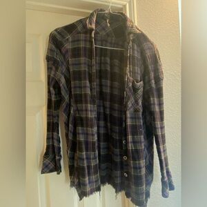 Free People Button-Up Shirt - Purple and Green